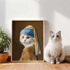 The Girl with the Pearl Earring – Custom Pet Portrait on Matte