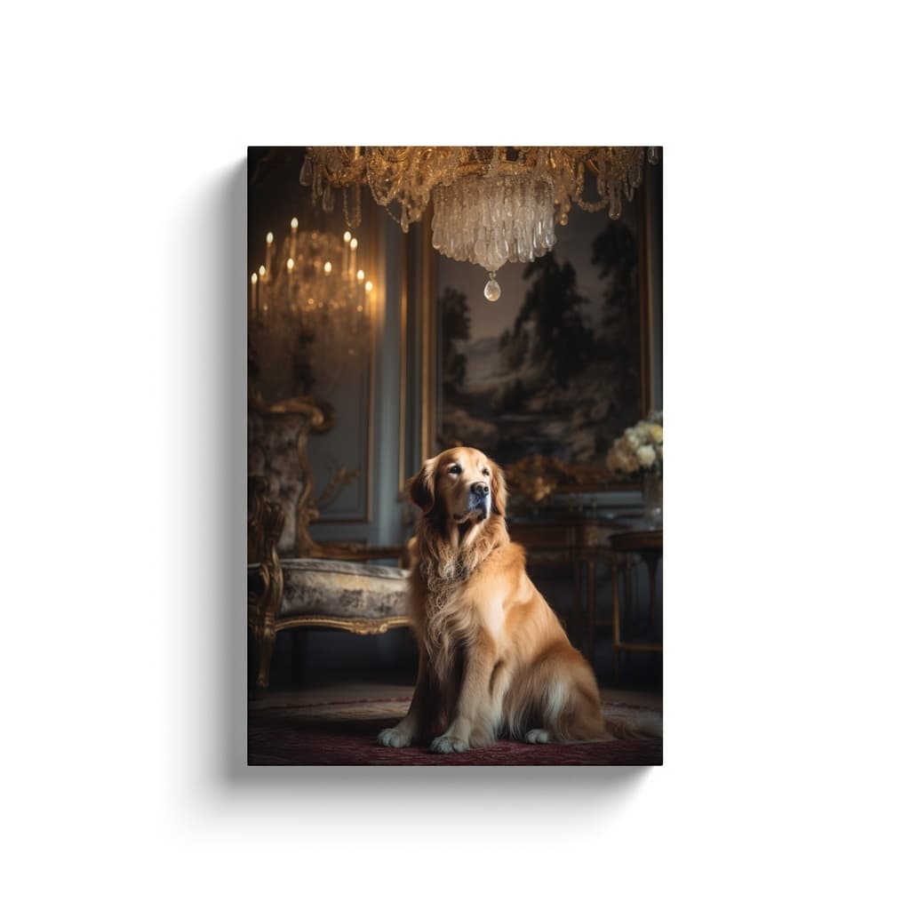 Regal Custom Pet Portrait – Personalized Artwork in Luxurious Setting