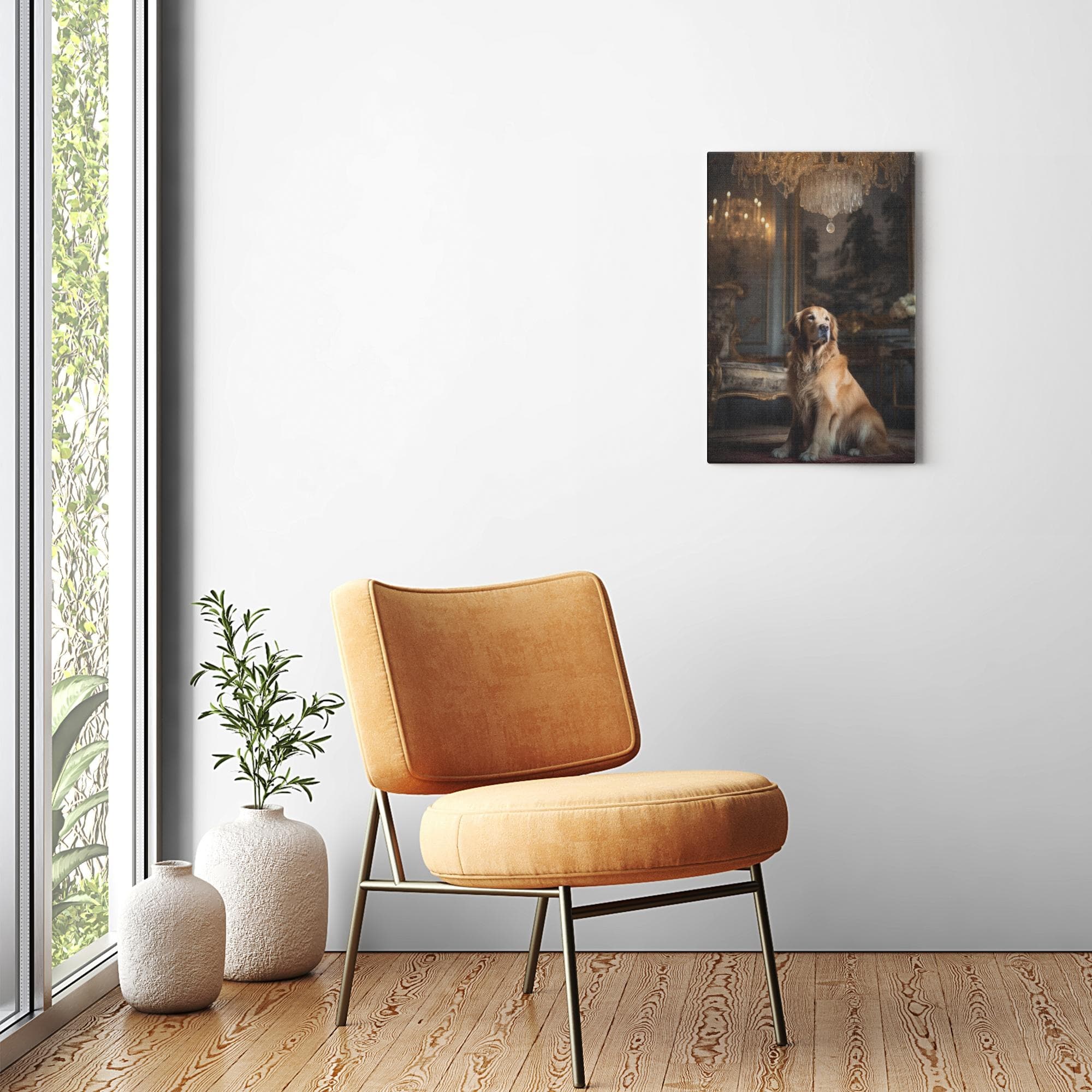 Regal Custom Pet Portrait – Personalized Artwork in Luxurious Setting