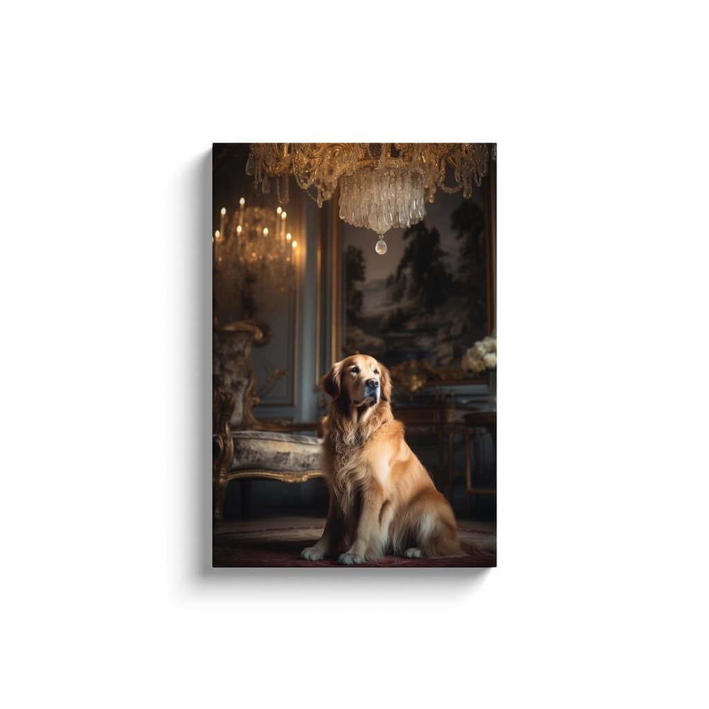 Regal Custom Pet Portrait – Personalized Artwork in Luxurious Setting