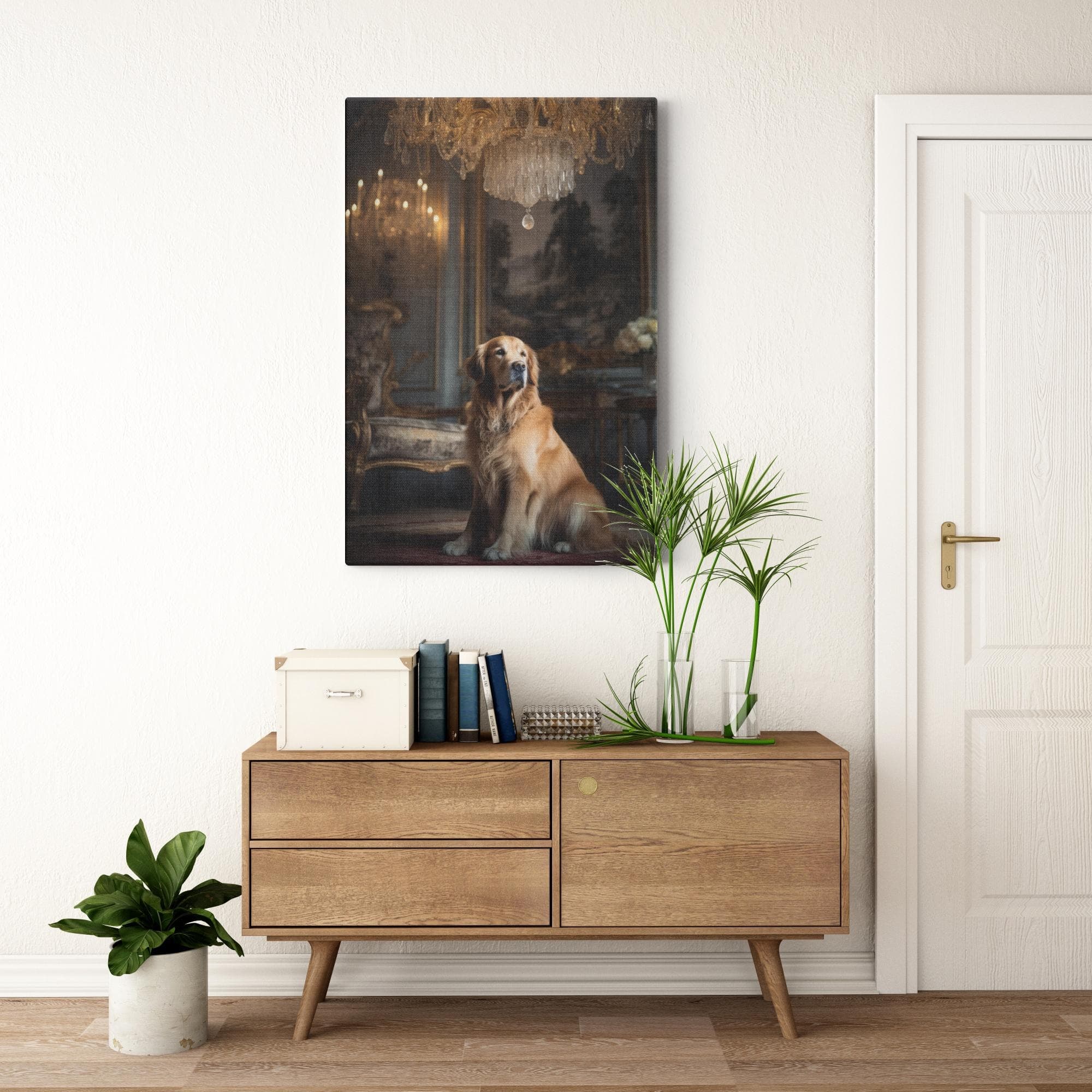 Regal Custom Pet Portrait – Personalized Artwork in Luxurious Setting