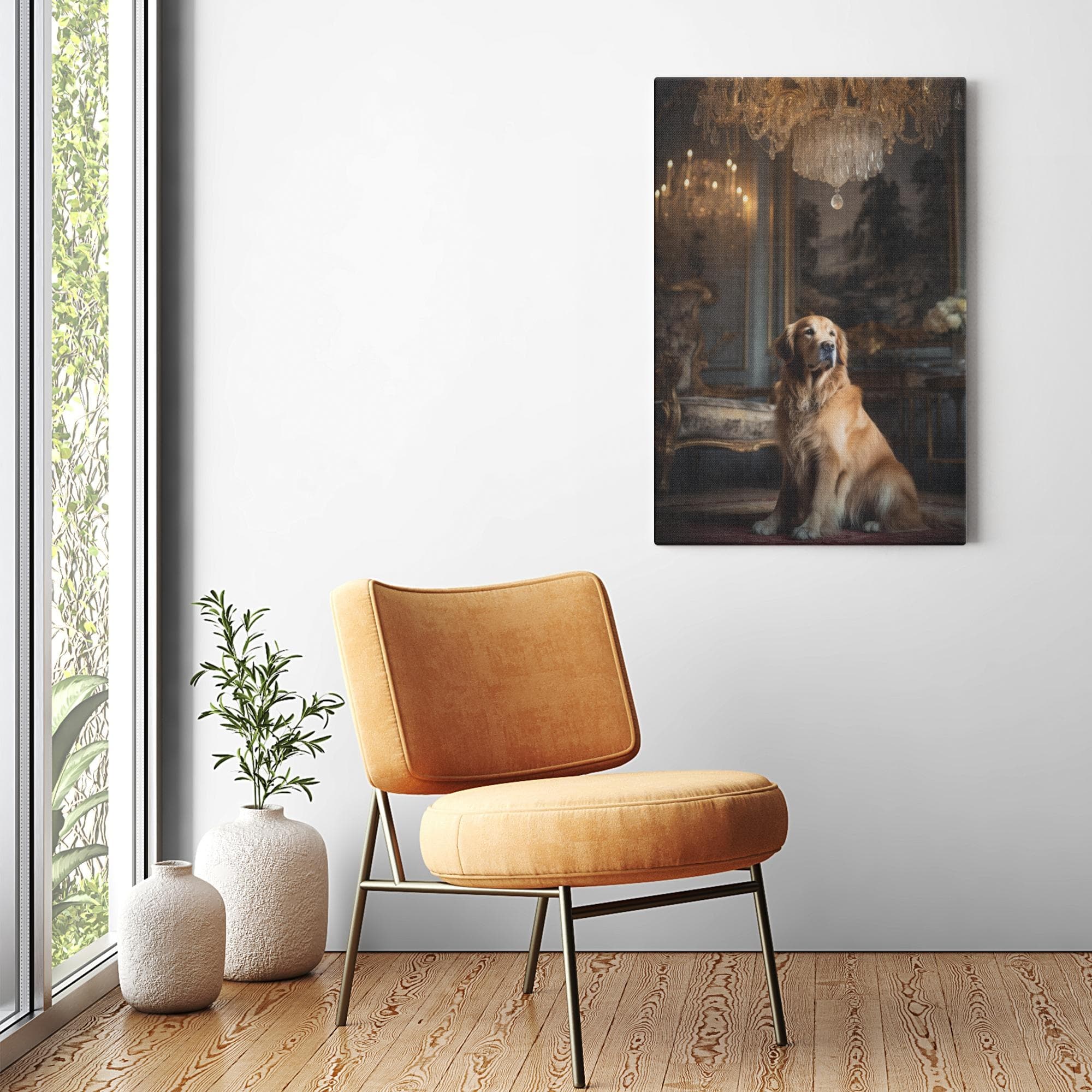 Regal Custom Pet Portrait – Personalized Artwork in Luxurious Setting