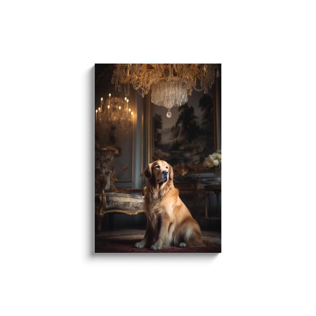 Regal Custom Pet Portrait – Personalized Artwork in Luxurious Setting