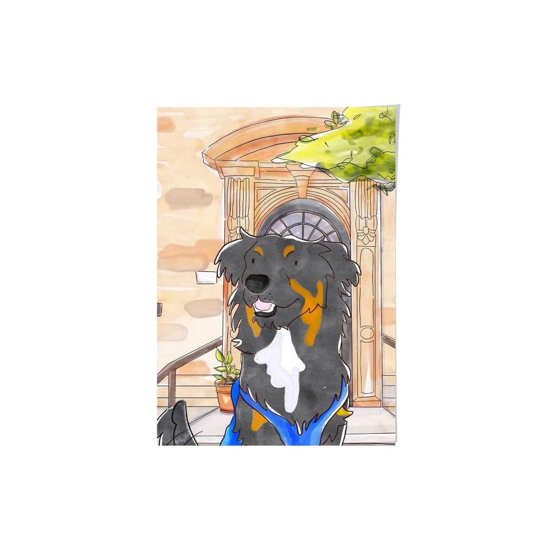Watercolor Pet Portrait - One Pet, Framed Poster