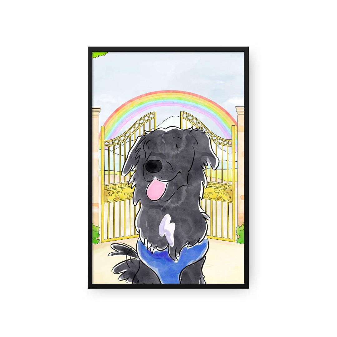 Watercolor Pet Portrait - One Pet, Framed Poster