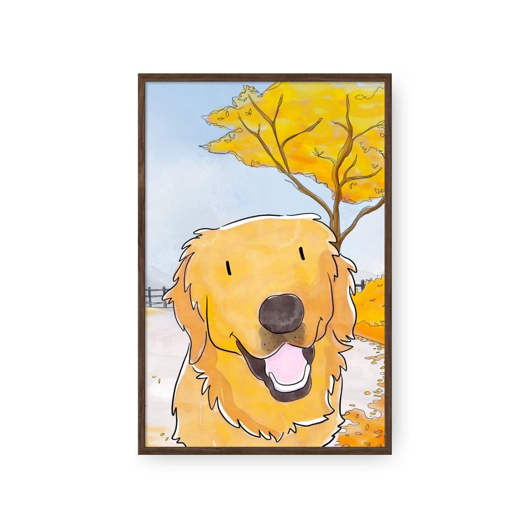 Watercolor Pet Portrait - One Pet, Framed Poster
