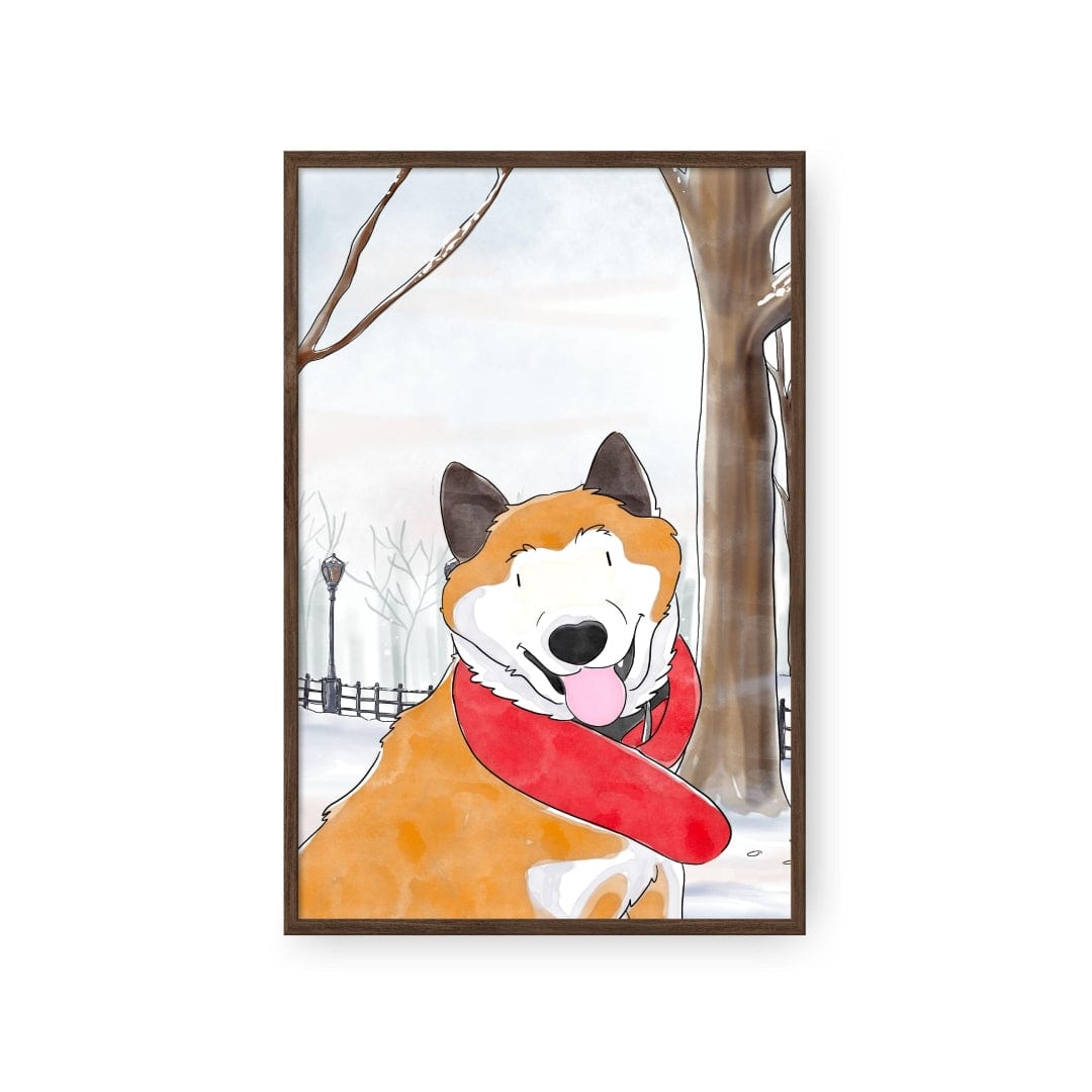 Watercolor Pet Portrait - One Pet, Framed Poster