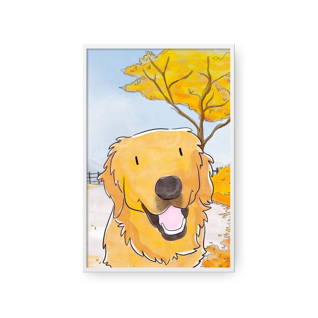 Watercolor Pet Portrait - One Pet, Framed Poster