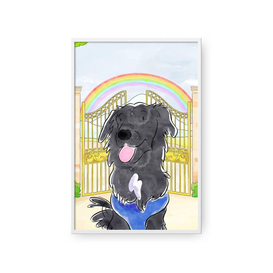 Watercolor Pet Portrait - One Pet, Framed Poster