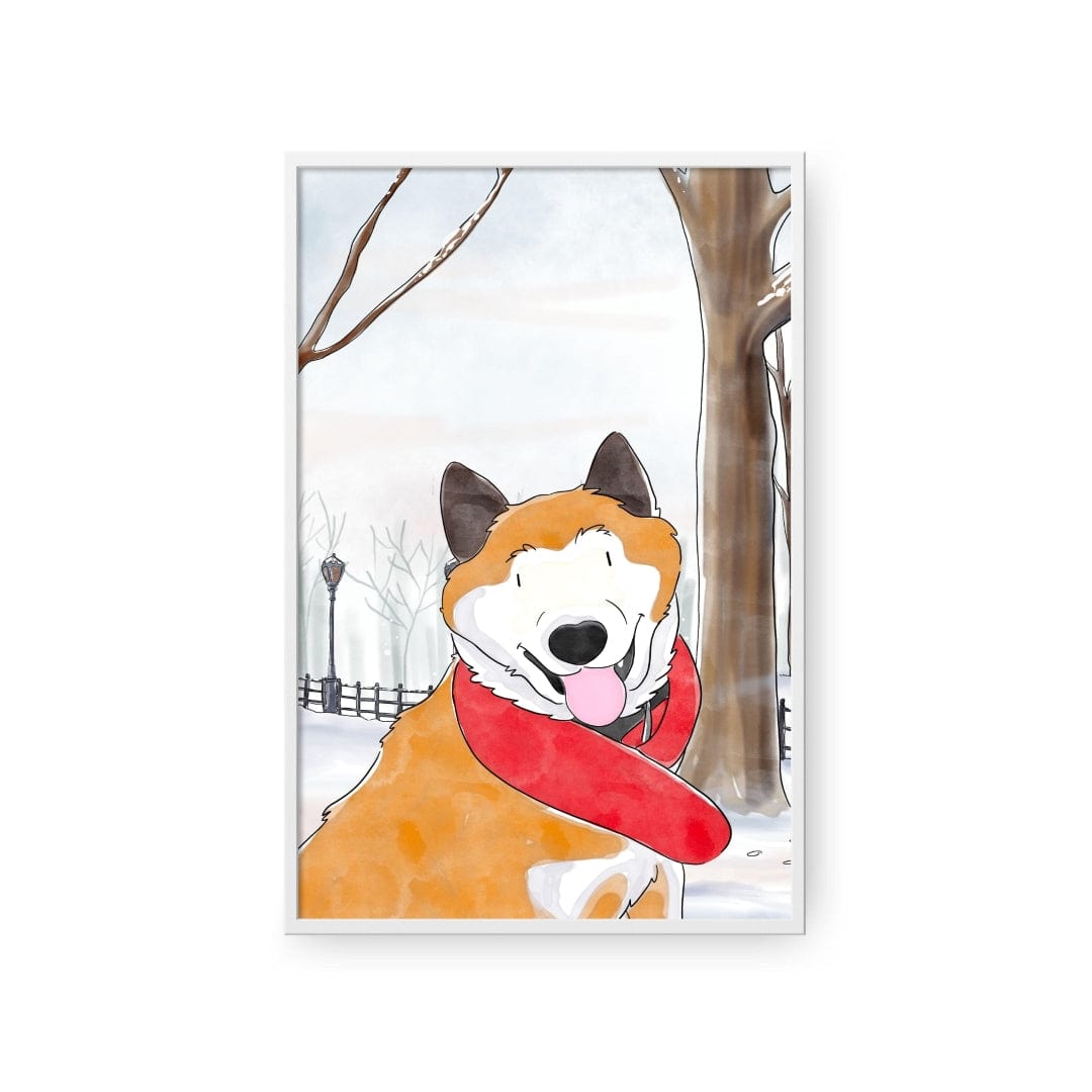 Watercolor Pet Portrait - One Pet, Framed Poster