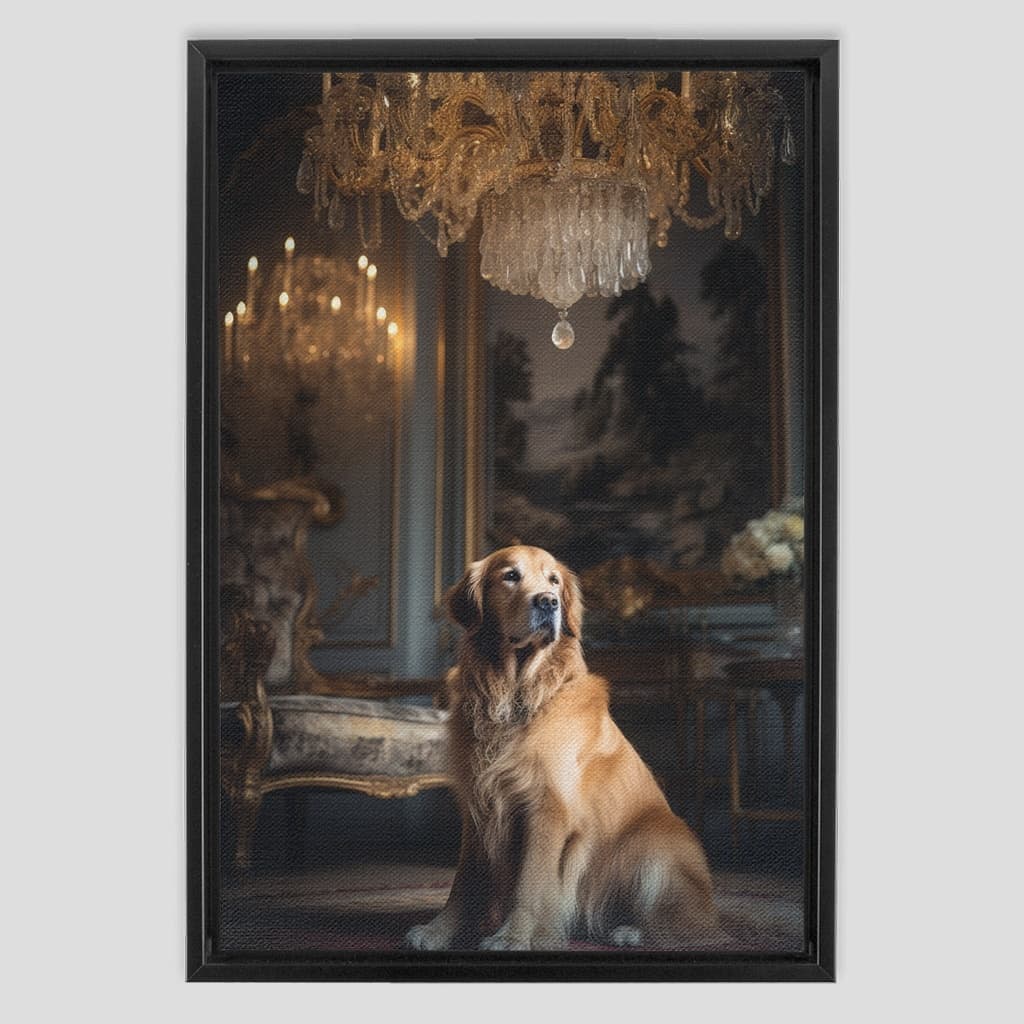 Regal Custom Pet Portrait – Personalized Artwork in Luxurious Setting