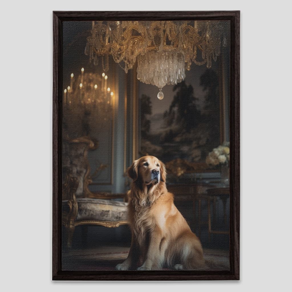 Regal Custom Pet Portrait – Personalized Artwork in Luxurious Setting