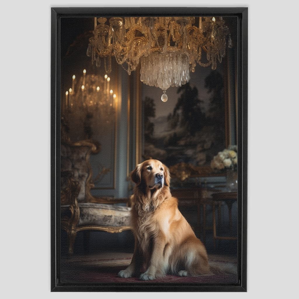 Regal Custom Pet Portrait – Personalized Artwork in Luxurious Setting