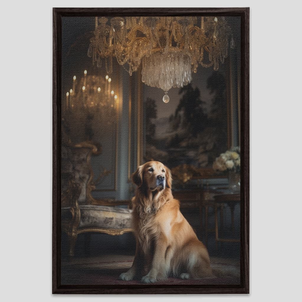 Regal Custom Pet Portrait – Personalized Artwork in Luxurious Setting