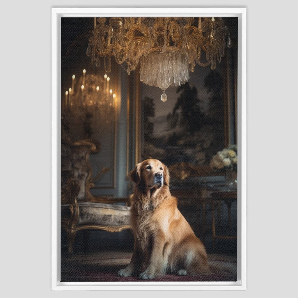 Regal Custom Pet Portrait – Personalized Artwork in Luxurious Setting