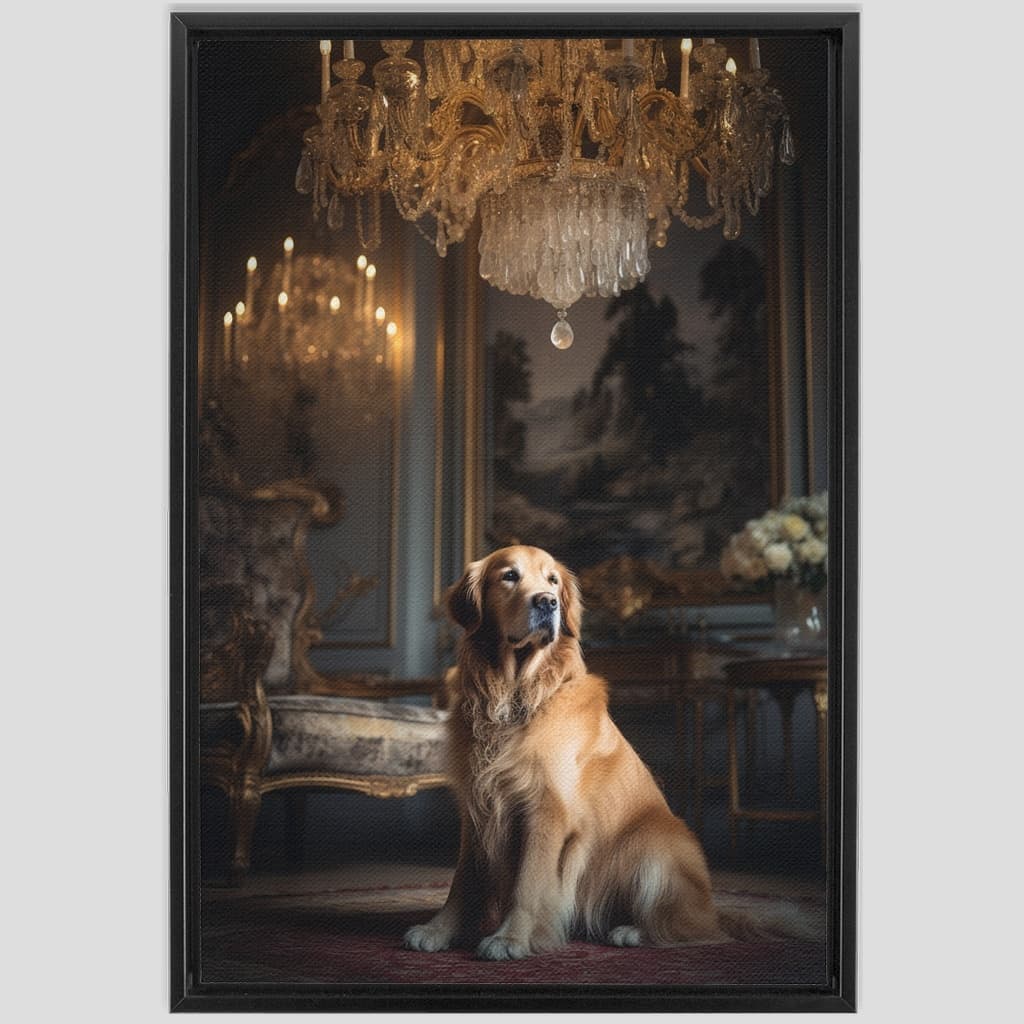 Regal Custom Pet Portrait – Personalized Artwork in Luxurious Setting