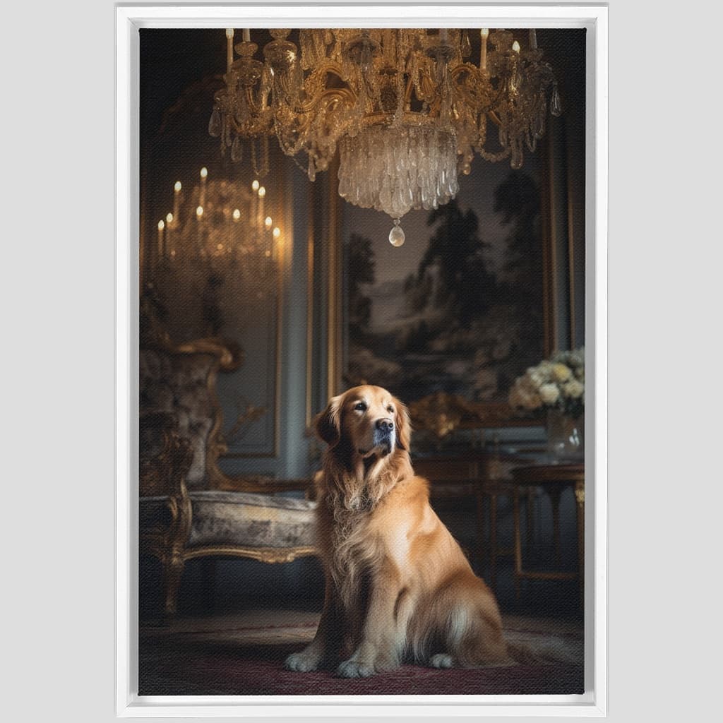 Regal Custom Pet Portrait – Personalized Artwork in Luxurious Setting