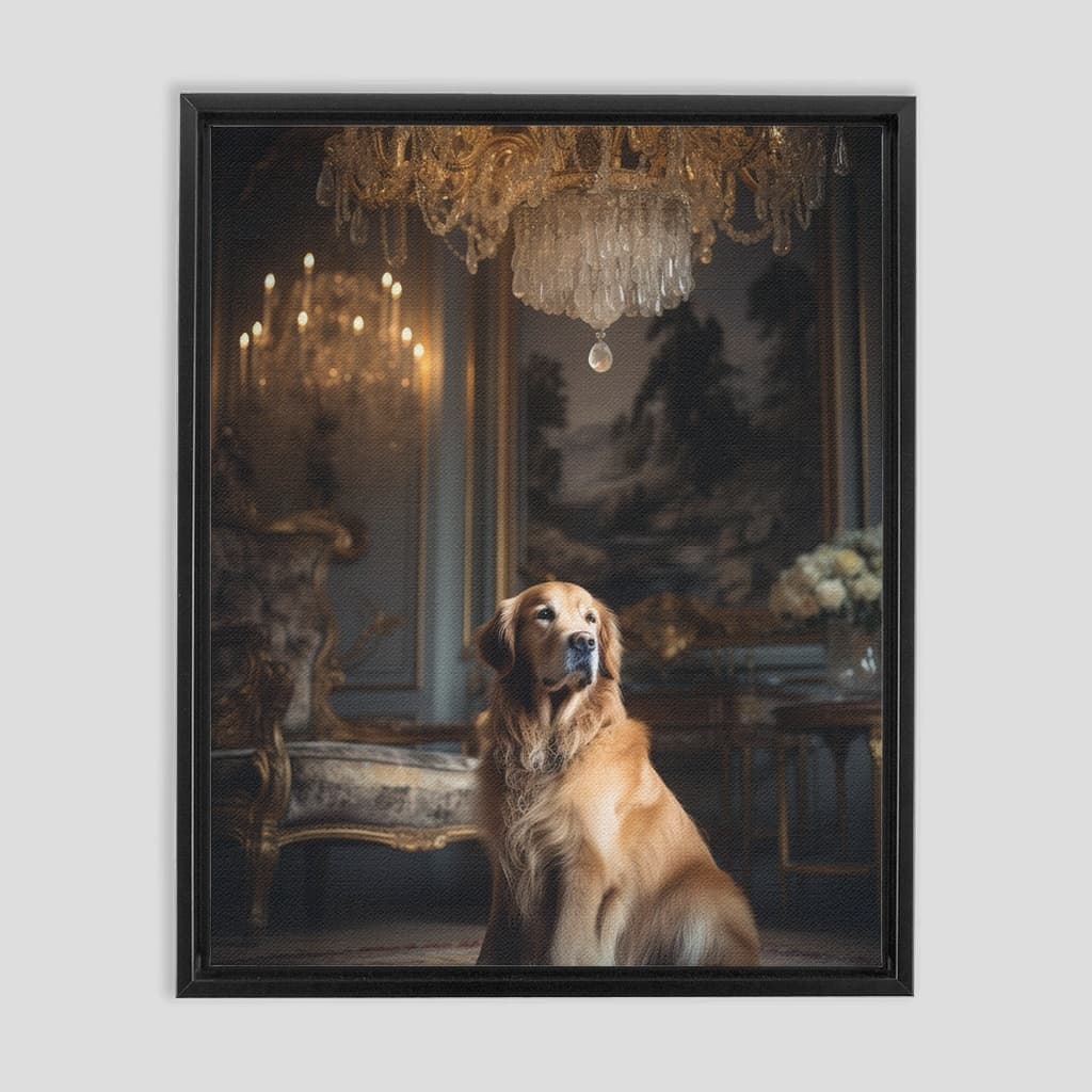 Regal Custom Pet Portrait – Personalized Artwork in Luxurious Setting