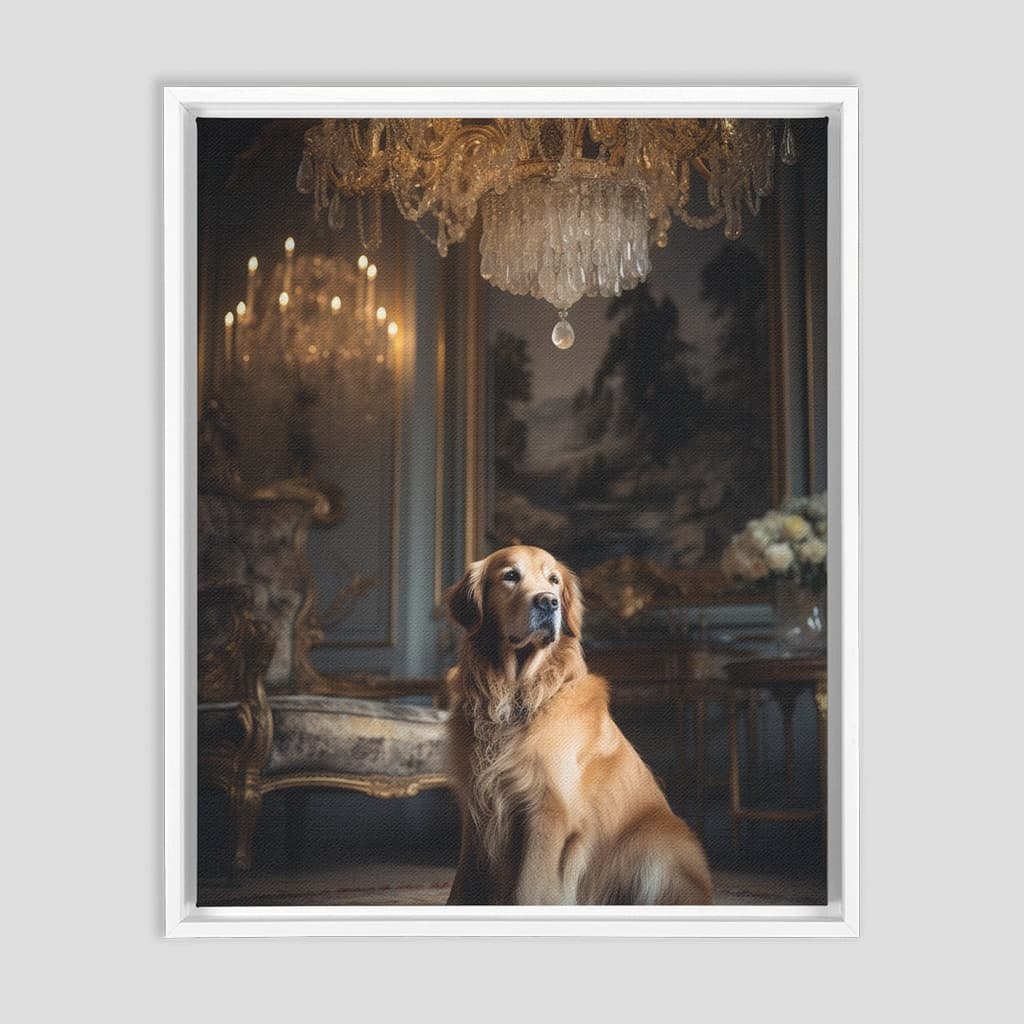 Regal Custom Pet Portrait – Personalized Artwork in Luxurious Setting