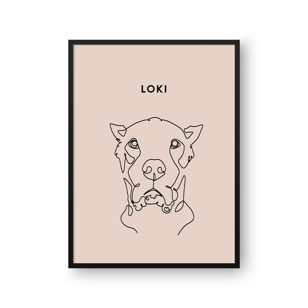 Line Art Pet Portrait - One Pet