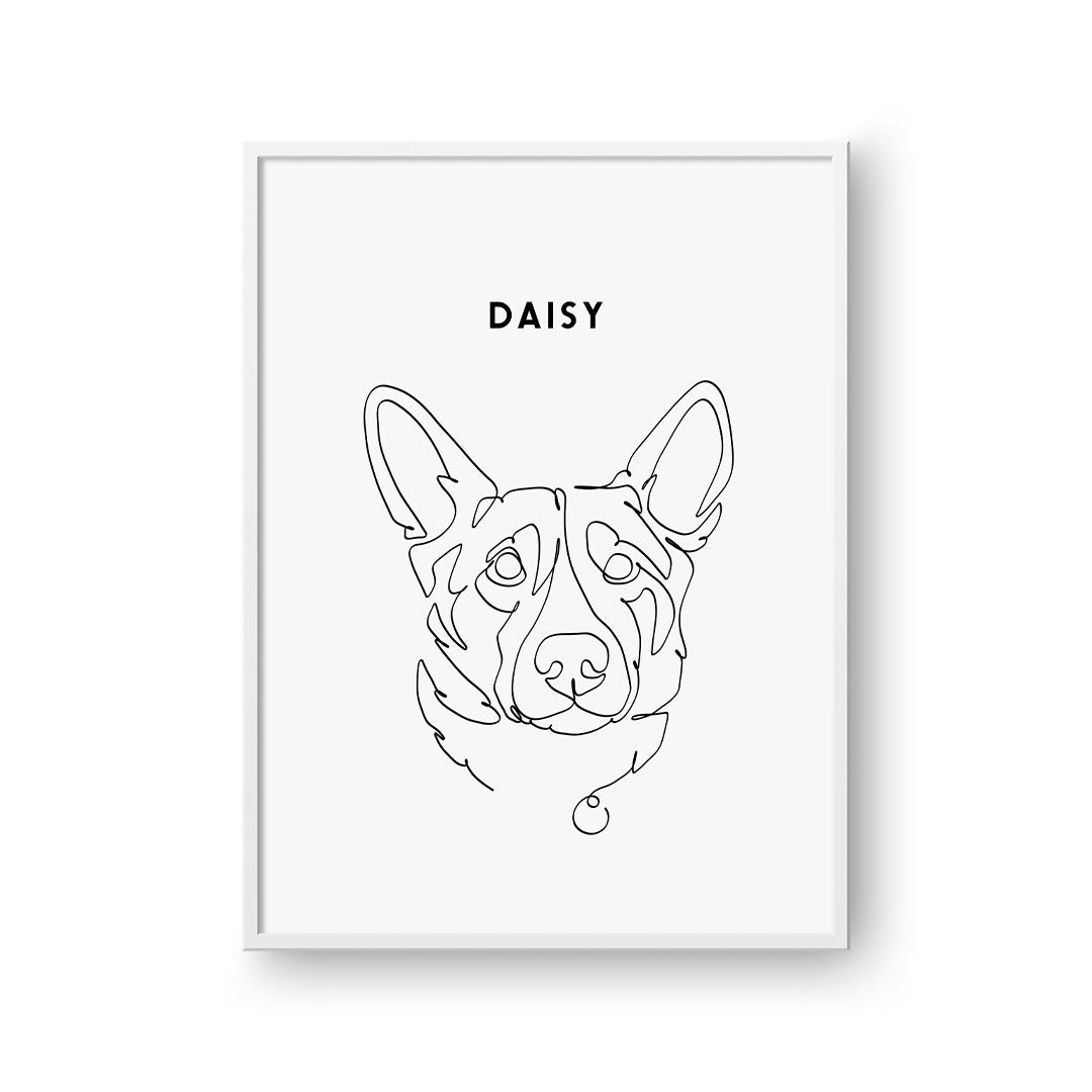 Line Art Pet Portrait - One Pet