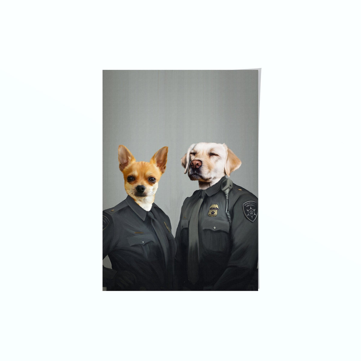 The Officers - Custom Pet Poster - Personalized Pet Artwork