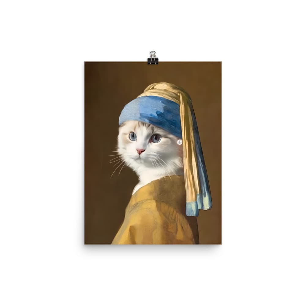 The Girl with the Pearl Earring – Custom Pet Portrait on Matte
