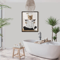 Custom Cat in Litter Tray Portrait - Framed Poster