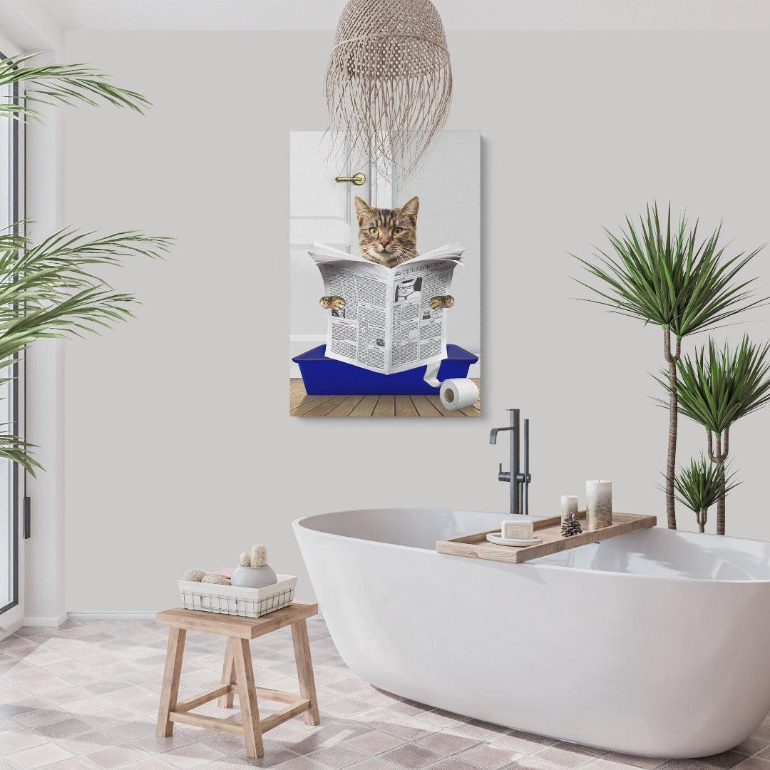Custom Cat in Litter Tray Portrait - Framed Poster