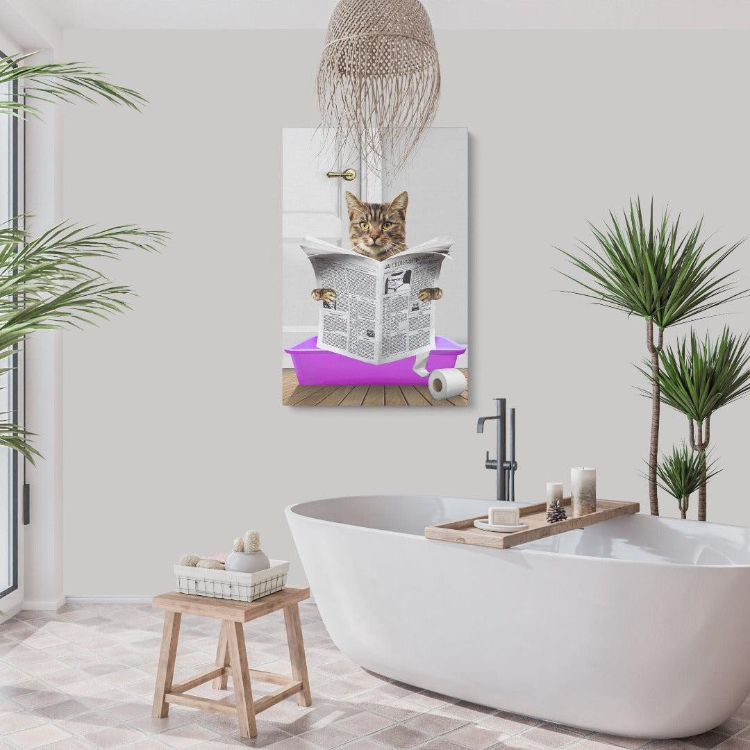 Custom Cat in Litter Tray Portrait - Framed Poster
